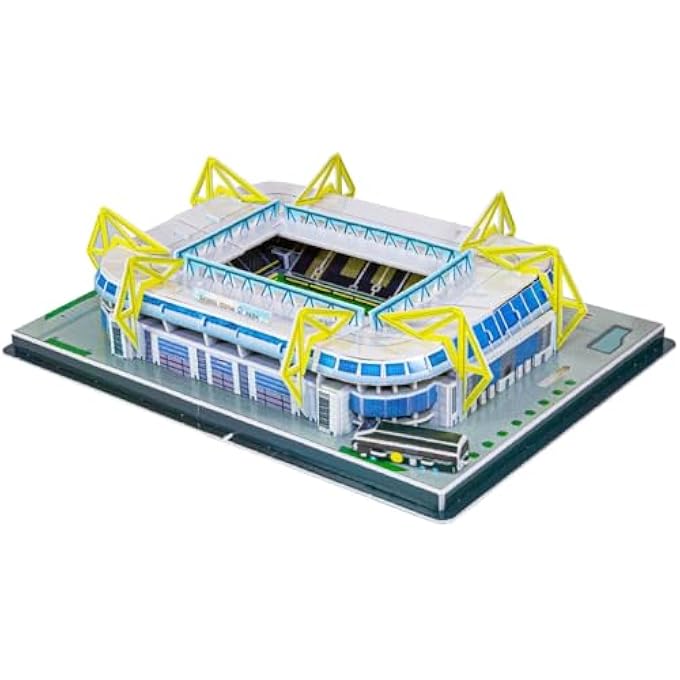 PUZZLME SIGNAL IDUNA STADIUM 3D PUZZLE - BORUSSIA DORTMUND FOOTBALL ARENA ASSEMBLY BUILDING KIT - AUTHENTIC & REALISTIC DETAILING, NO TOOLS REQUIRED - PUZZLES FOR ADULTS & KIDS - 31X24X8CM, 104-PIECES - Image 2